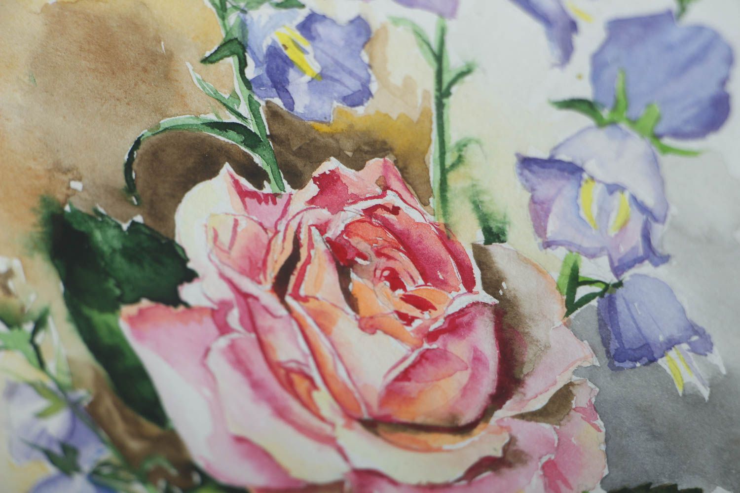 Watercolor painting Flowers photo 2