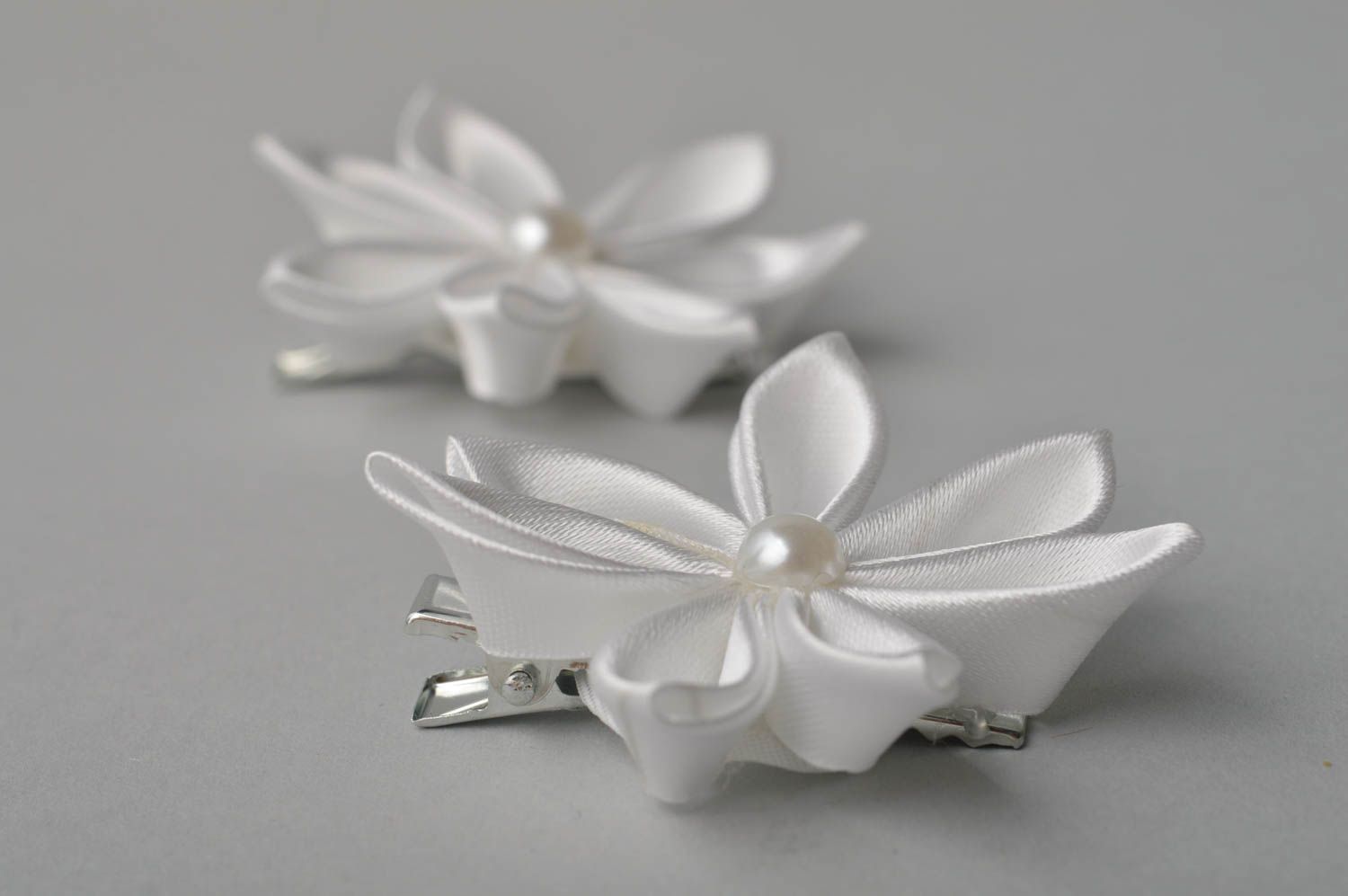 Beautiful handmade flower barrette wedding hair clip 2 pieces gifts for her photo 4
