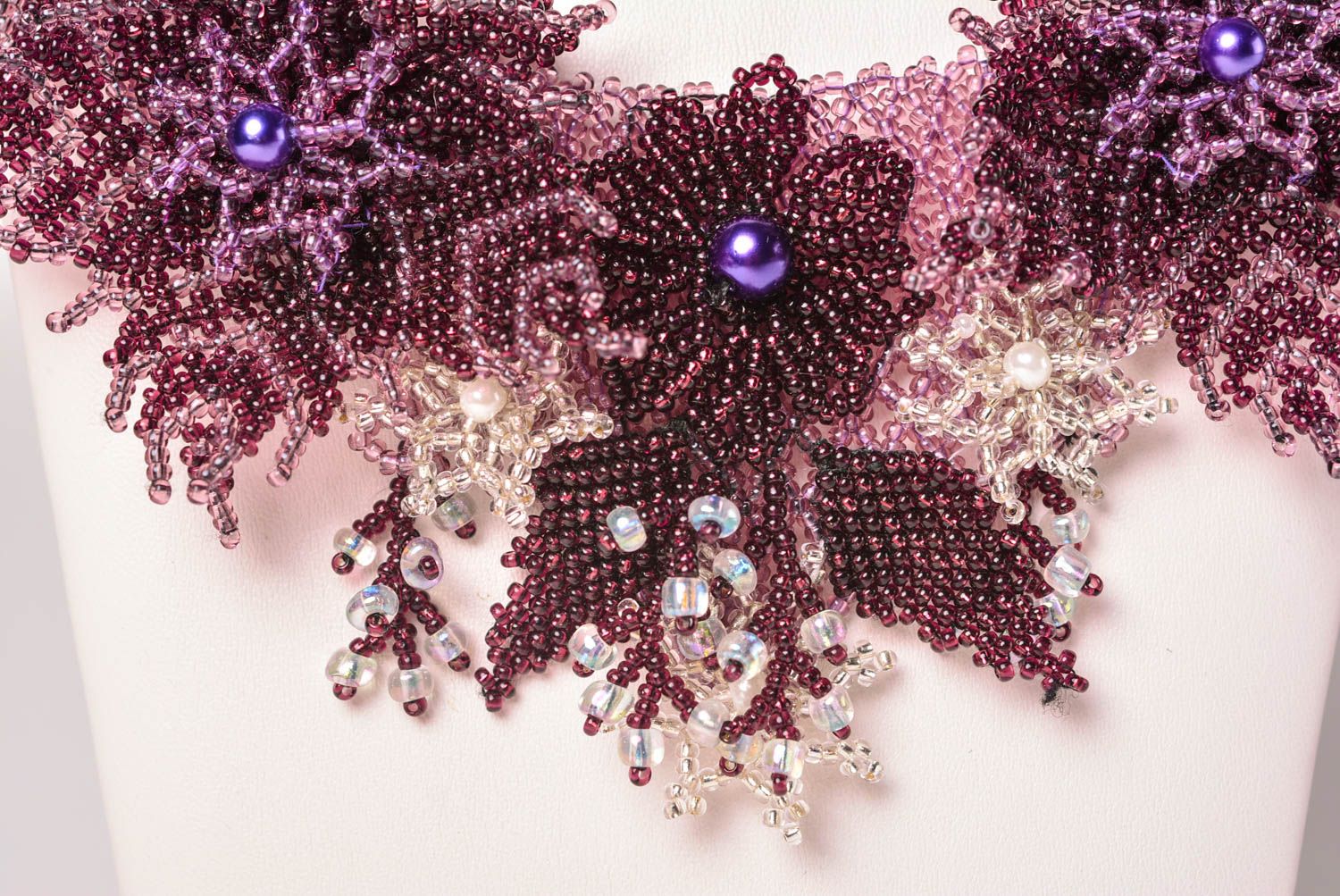 Collar de flores de abalorios bisutería artesanal accesorio de moda para mujer foto 3