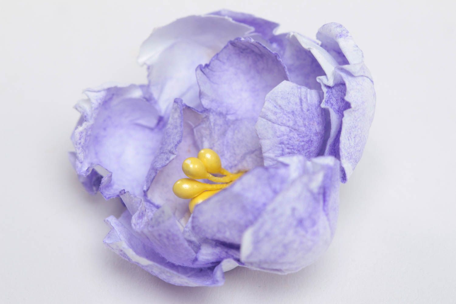 Handgemachte künstliche Blume aus Papier für Scrapbooking lila groß schön foto 2