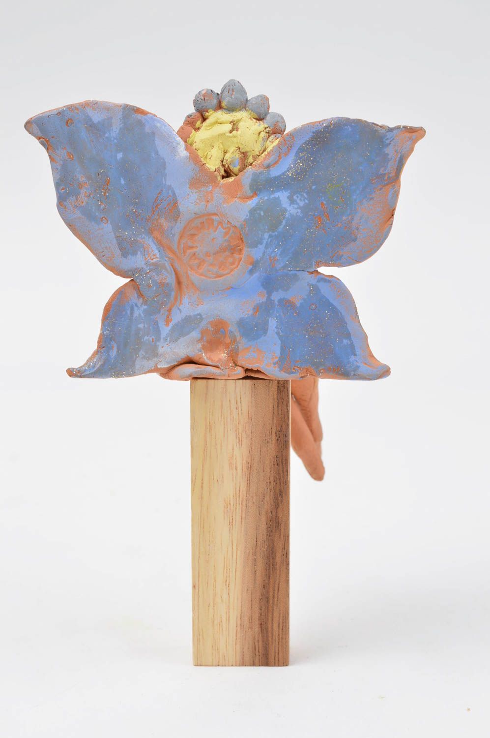 Figurine fée faite main Décoration de pot de fleur céramique Idée déco originale photo 4