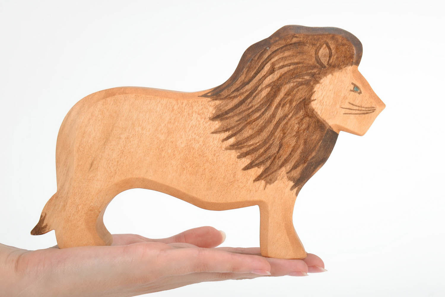 Figurine en bois Lion faite main photo 5