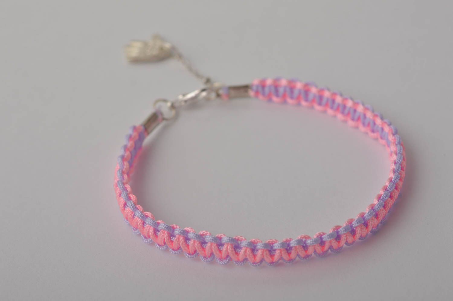 Handmade Textil Armband rosa blau Designer Schmuck Accessoire für Mädchen foto 5