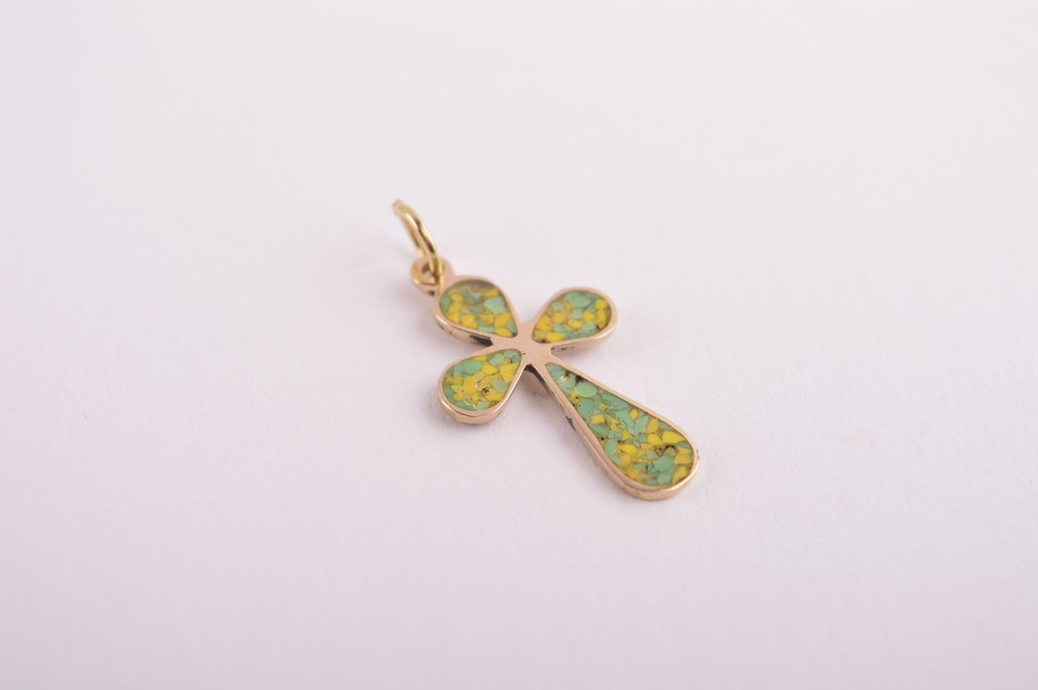 Handmade brass cross jewelers gemstone pendant beautiful jewellery for girls photo 4