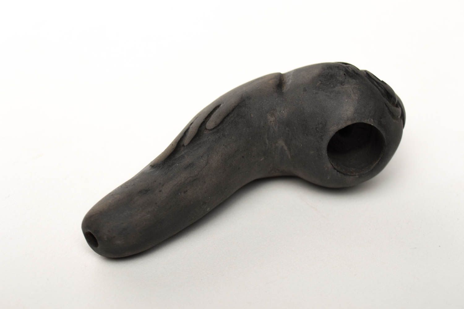 Keramik Handarbeit handgefertigt kleine Pfeife originelles Geschenk in Schwarz foto 5