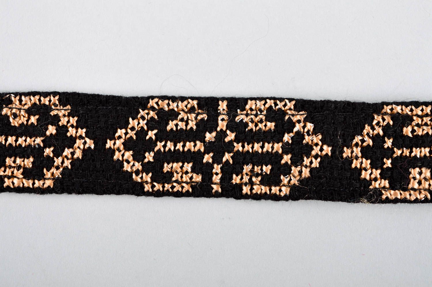 Beautiful handmade textile belt embroidered belt cross stitch fashion trends photo 4