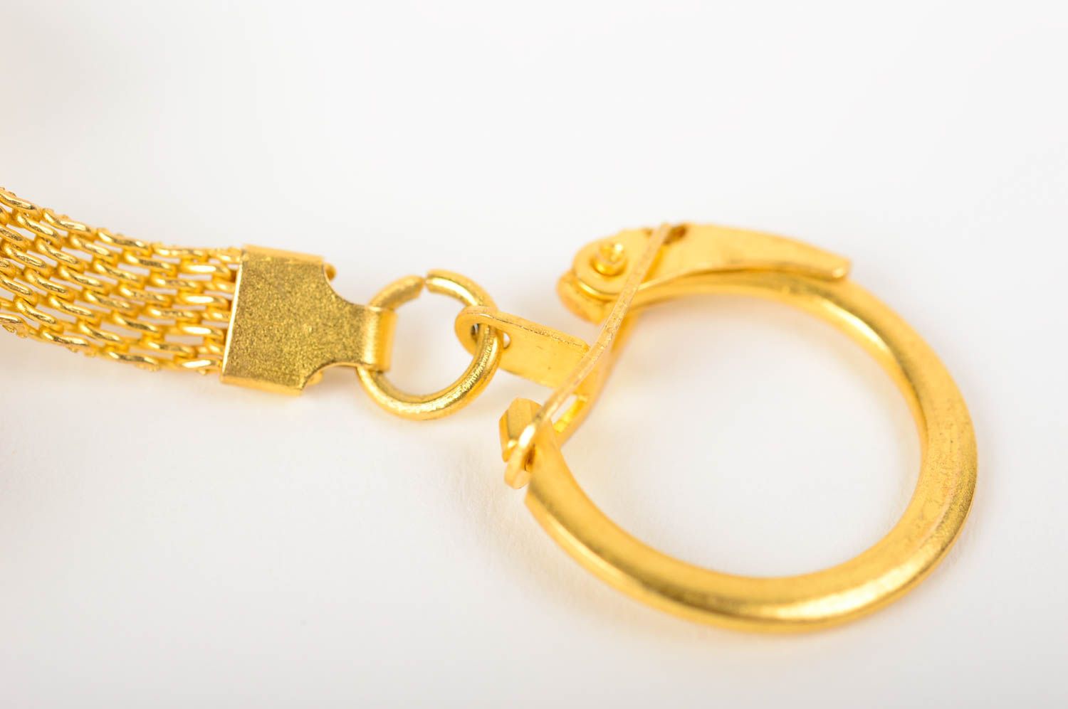 Porte-clés feuille fait main original jaune accessoire pratique en feutre photo 5
