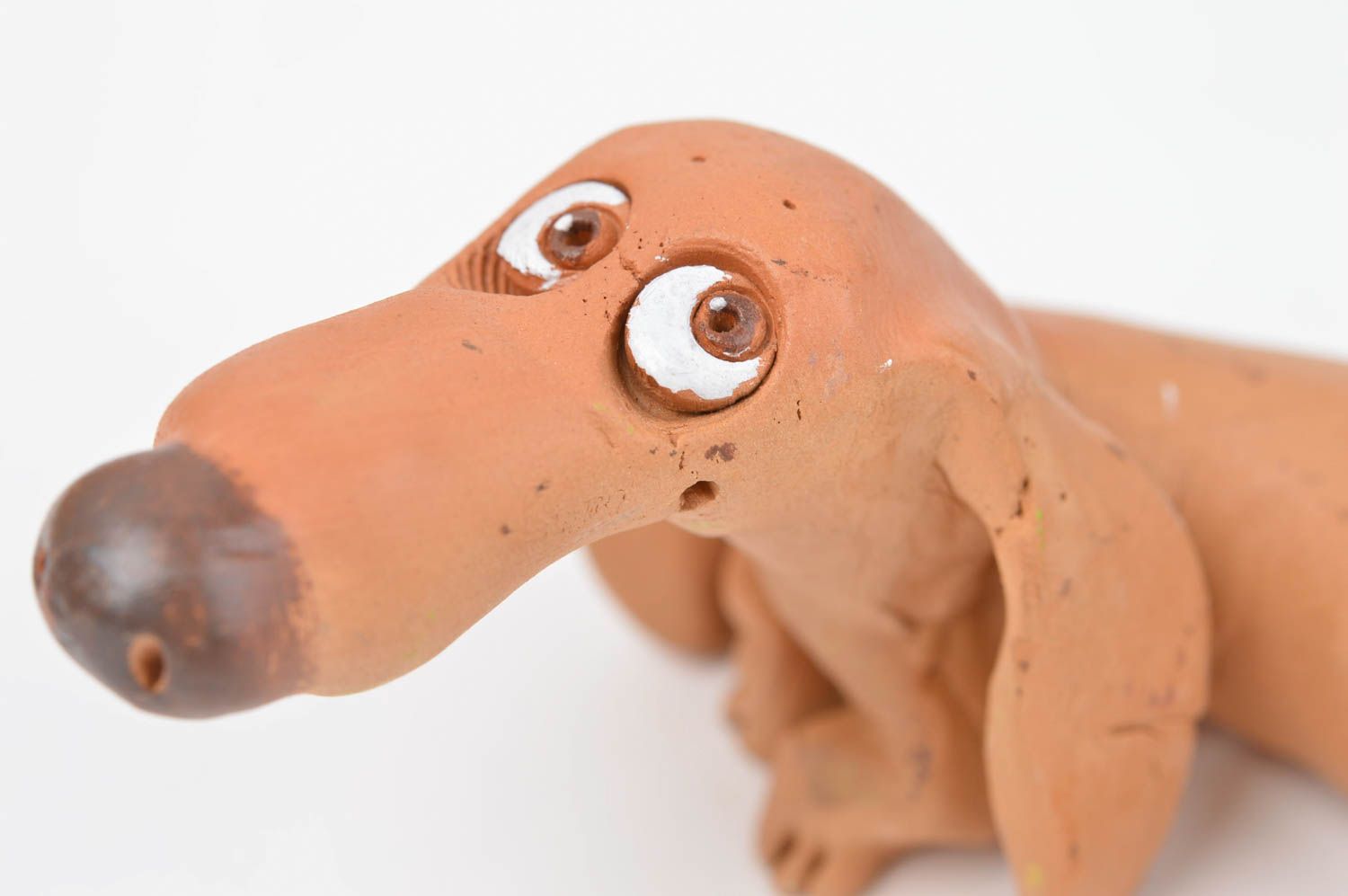 Статуэтка животного таксы ручной работы фигурка из глины статуэтка животного фото 3