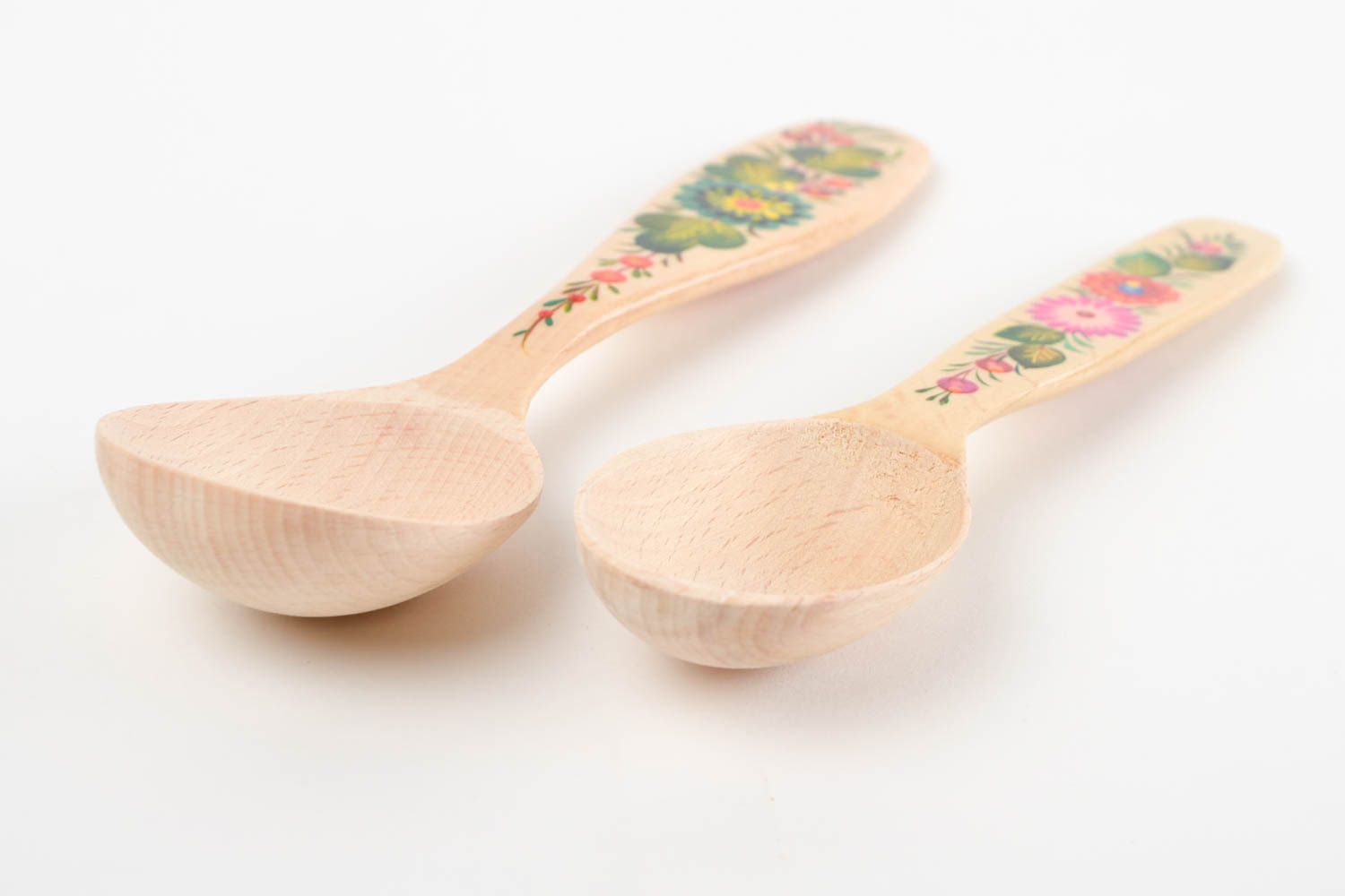 Handmade designer wooden spoons 2 painted spoons ware in ethnic style photo 5