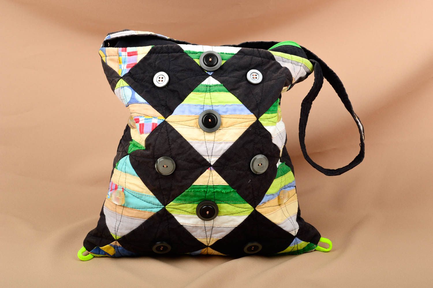 Bolso textil hecho a mano multicolor accesorio de mujeres regalo original   foto 1