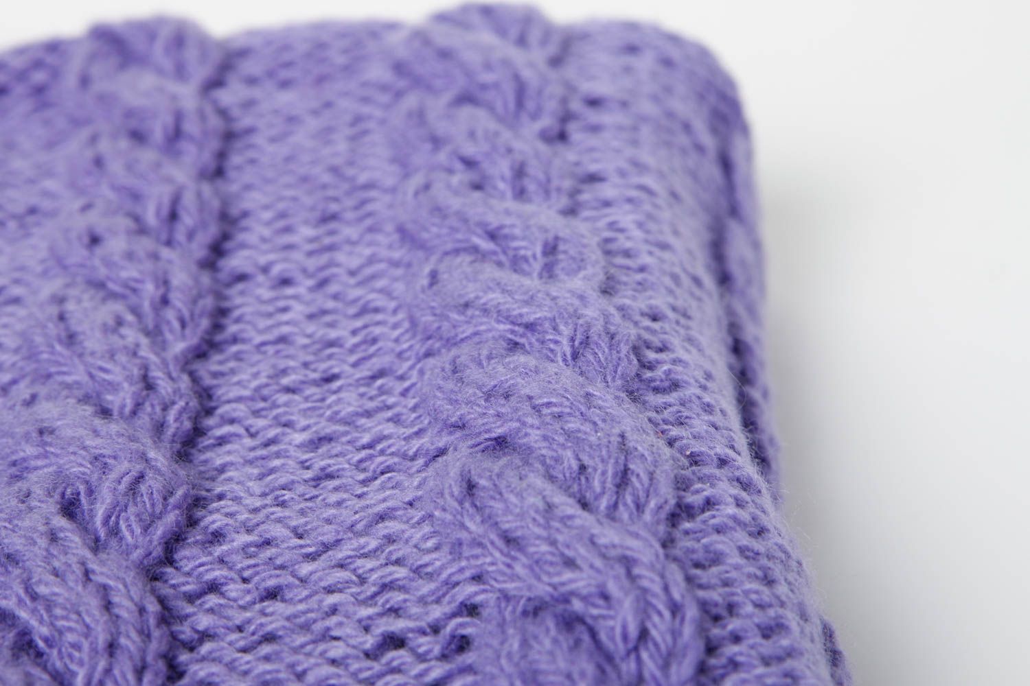 Violetter Damen Schlauchschal handmade Winter Accessoires Schal aus Wolle foto 5