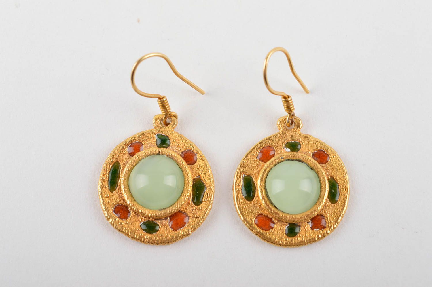 Unusual handmade gemstone earrings copper earrings metal earrings fashion trends photo 3