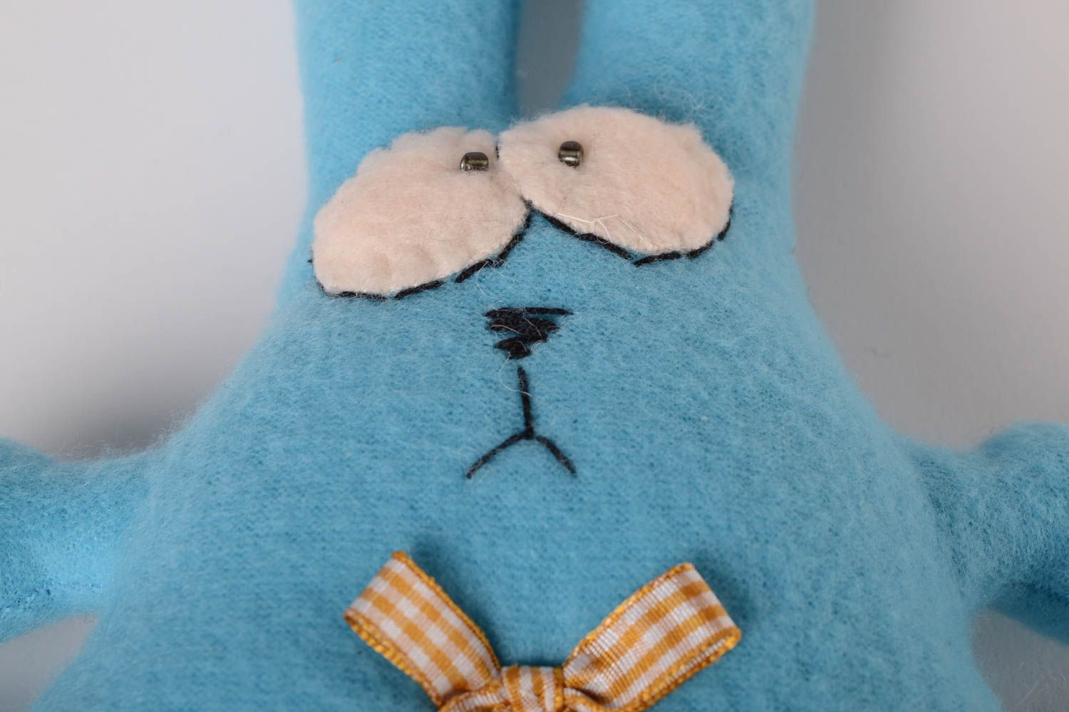 Stoff Kuscheltier handmade Geschenk für Kinder kleines Kuscheltier Hase in Blau foto 5