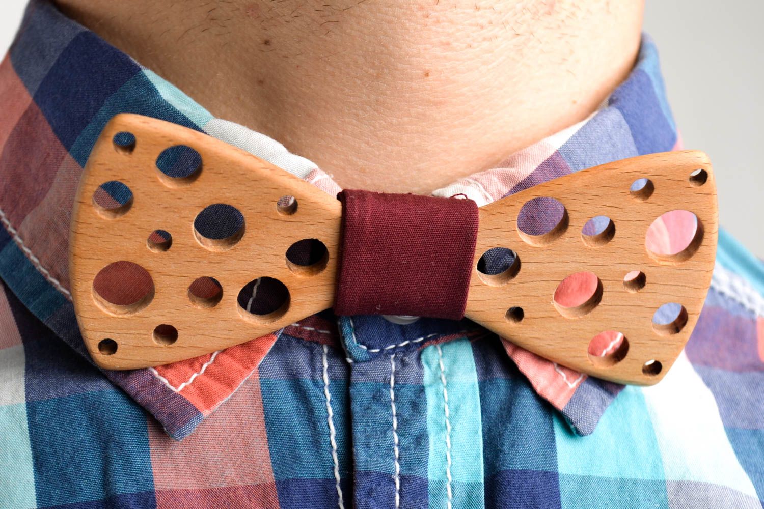 Handmade wooden bow tie stylish bow tie men accessories present for boyfriend photo 1