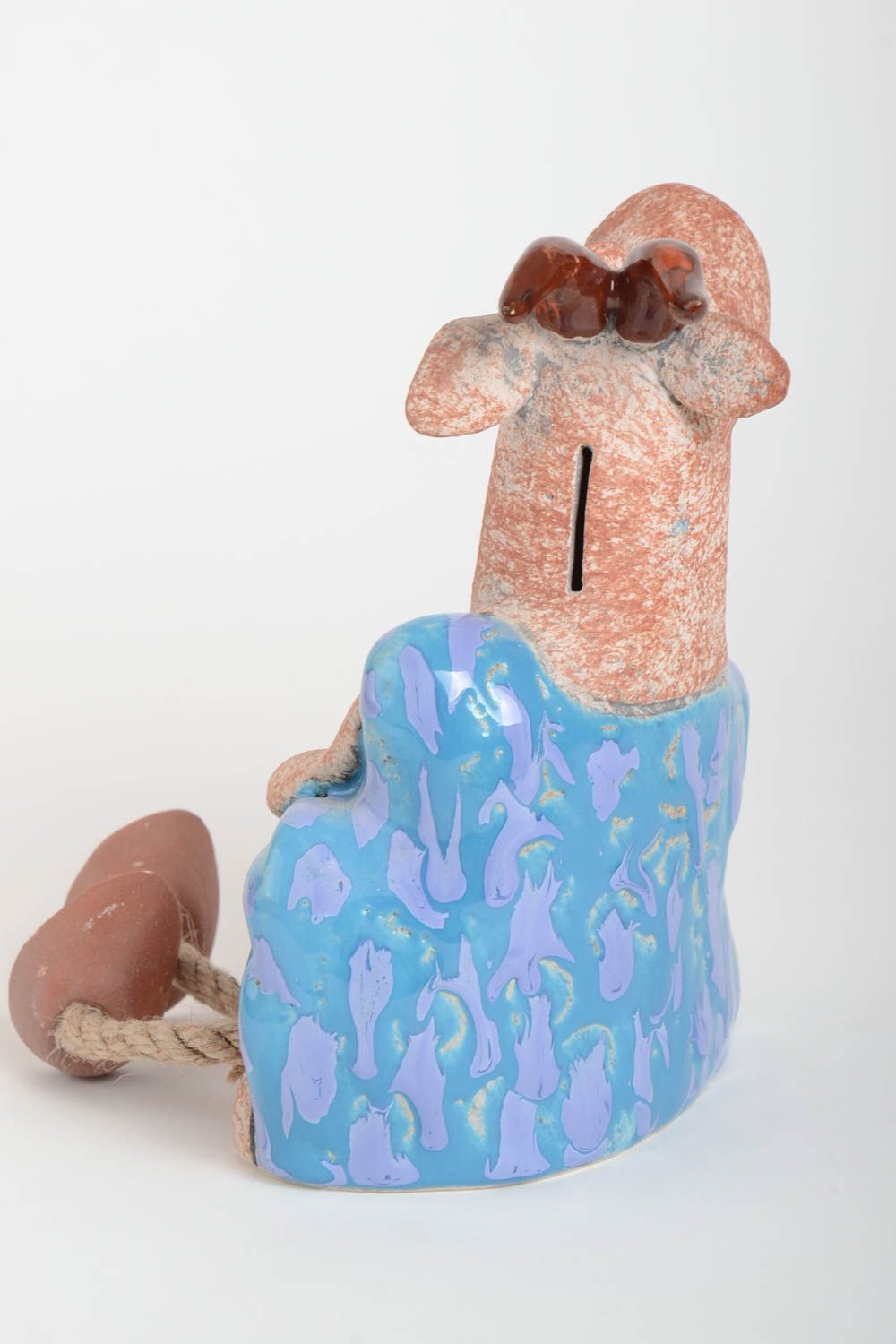 Tirelire céramique chèvre Tirelire fait main peinte originale Cadeau pour enfant photo 5