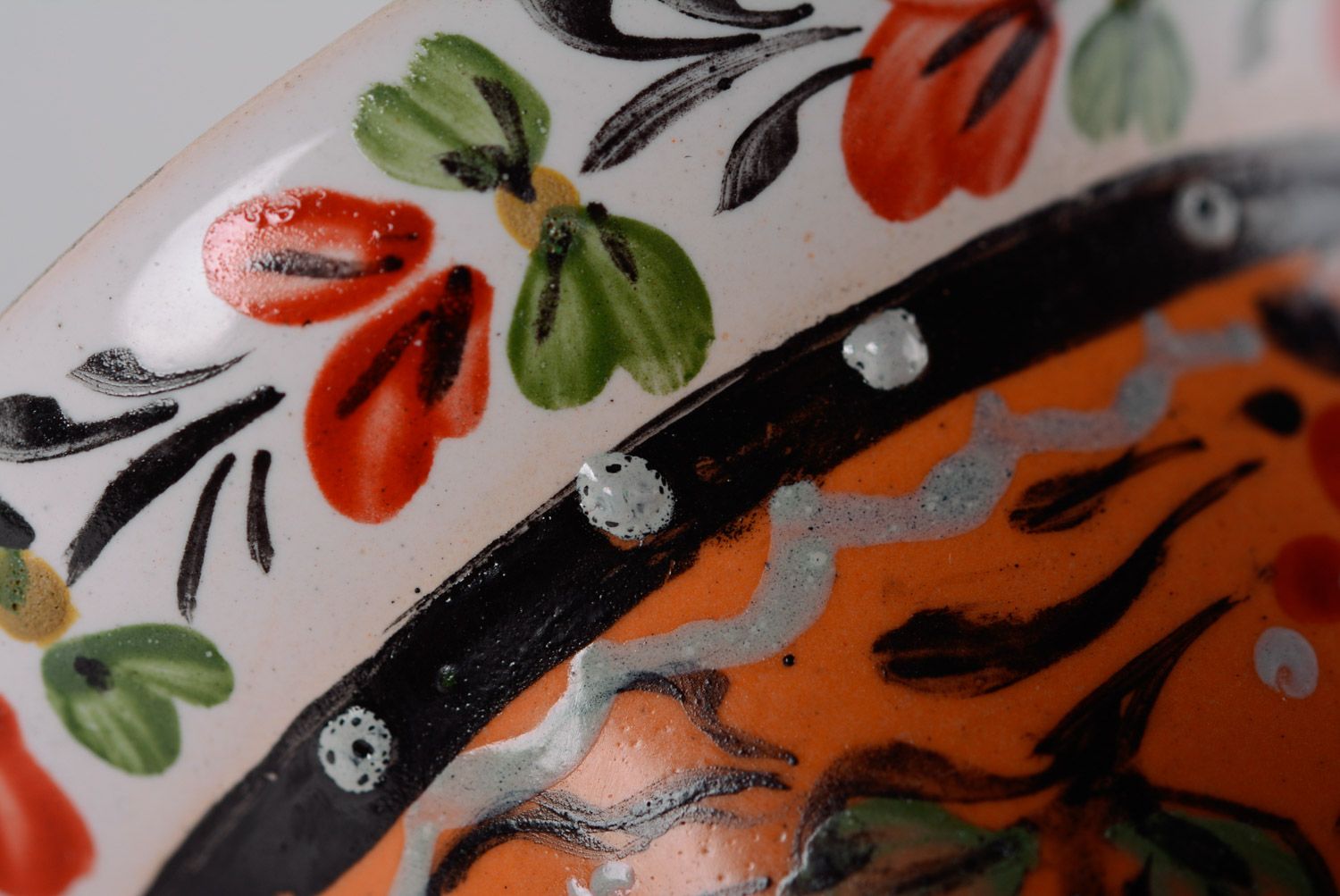 Яркий глиняный колокольчик с росписью ручной работы керамика майолика красивый фото 3