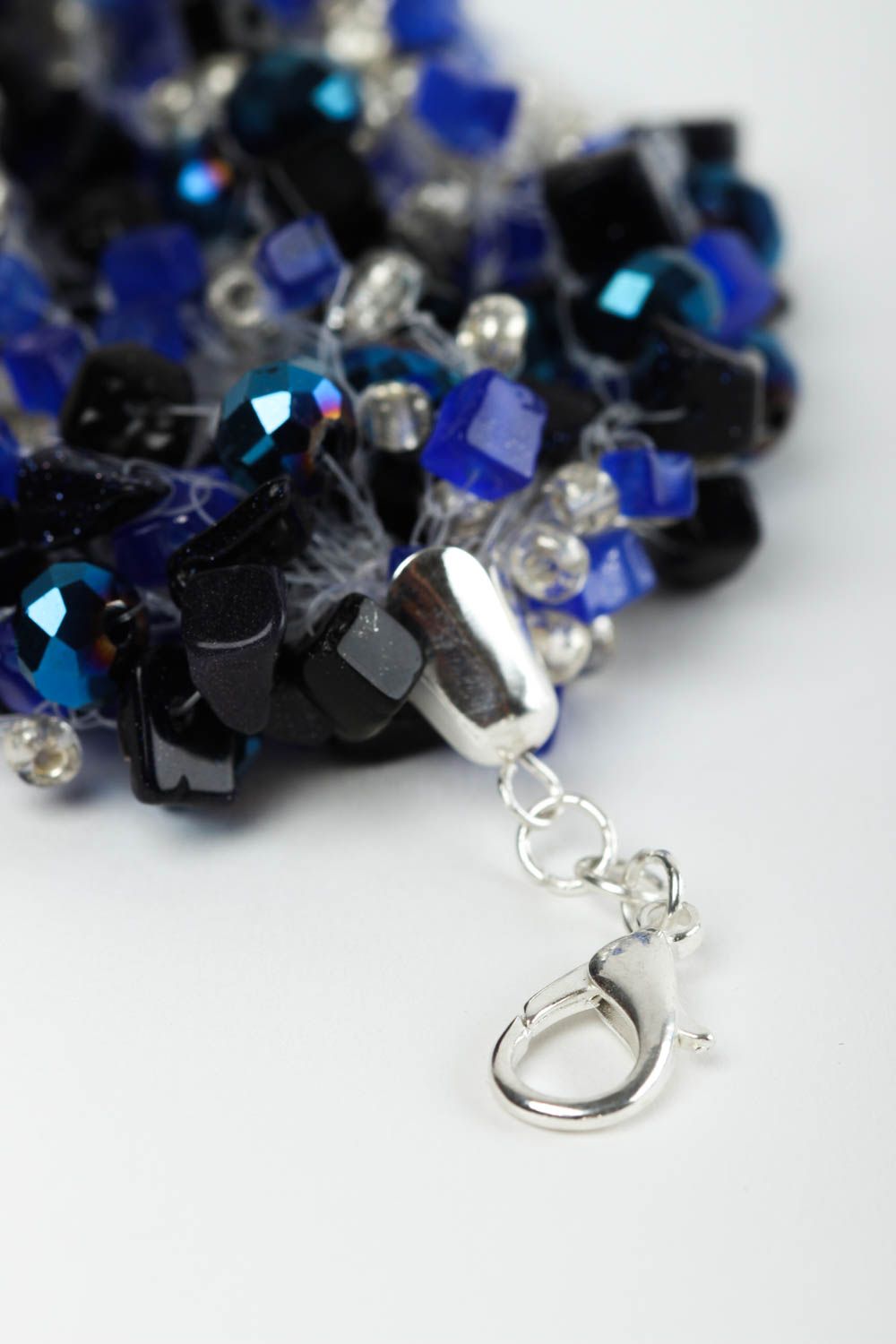 Браслет ручной работы браслет из бусин синий браслет из натуральных камней фото 4