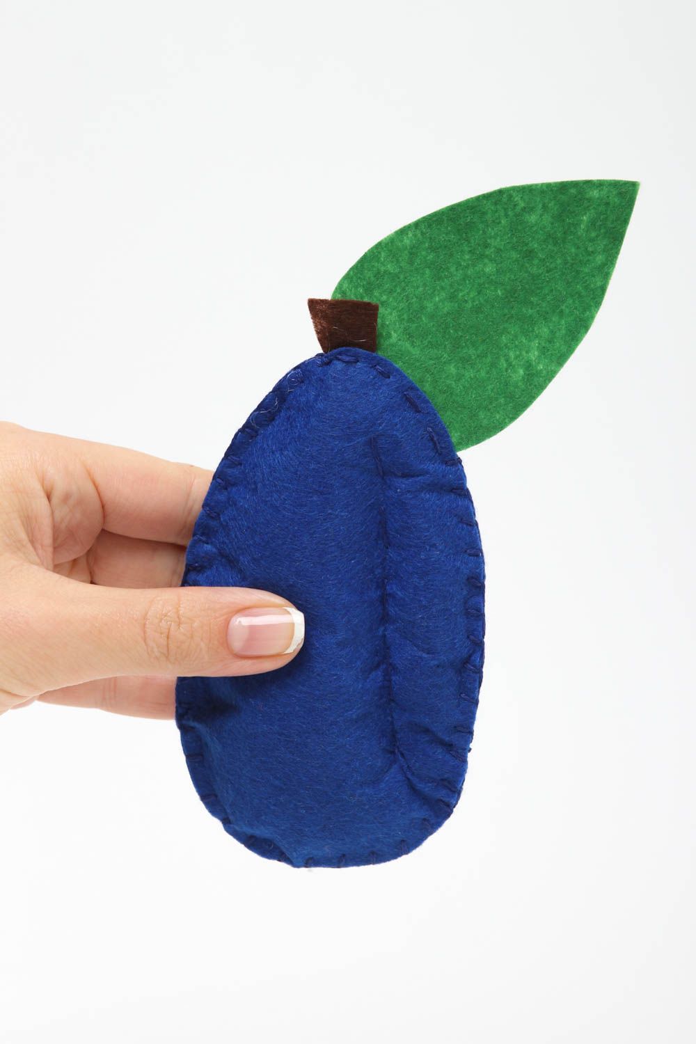 Juguete artesanal fruta de fieltro ciruela azul regalo original para niño  foto 5