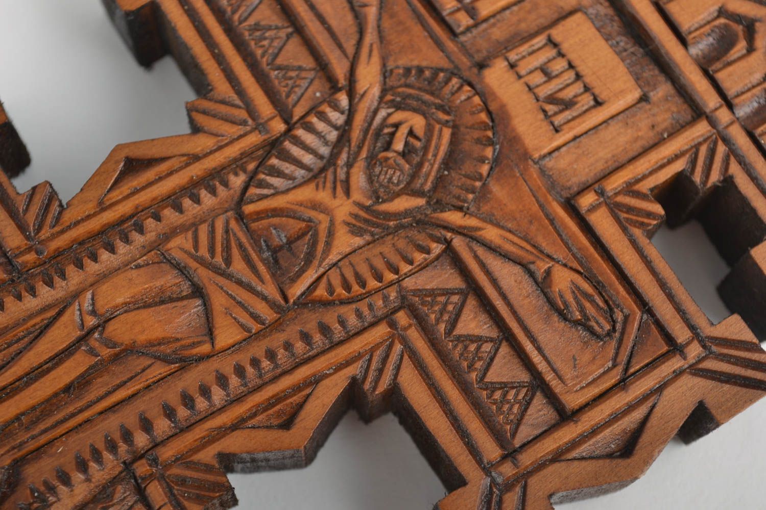 Croix en bois fait main Objet religieux Déco maison chrétienne tilleul photo 2