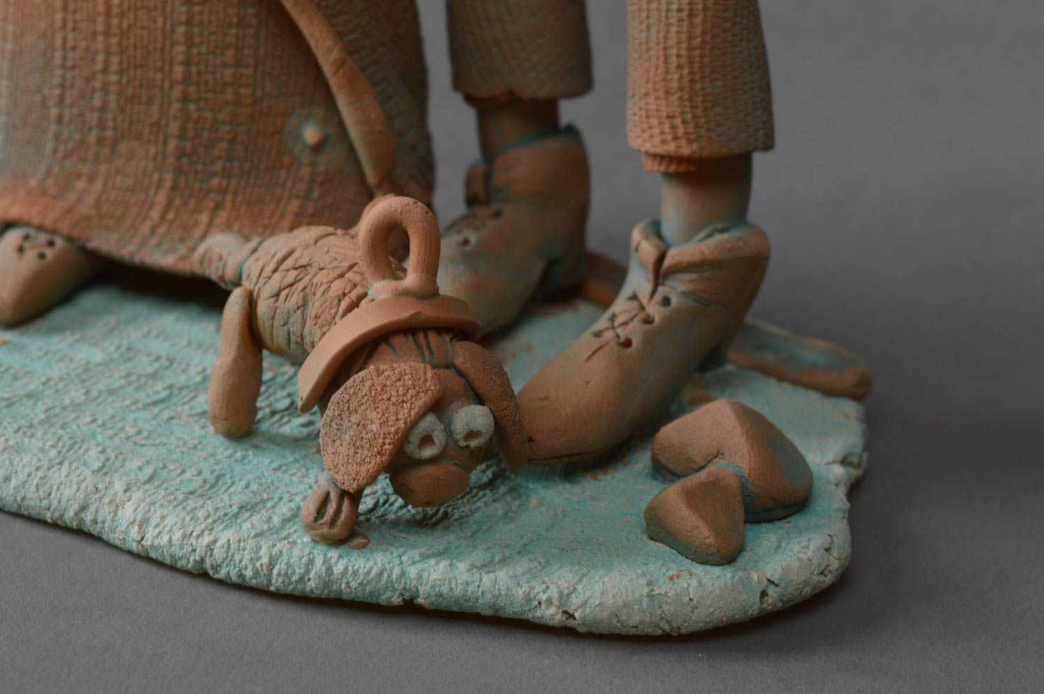Figurine en céramique en forme de couple âgé faite main décoration maison photo 2