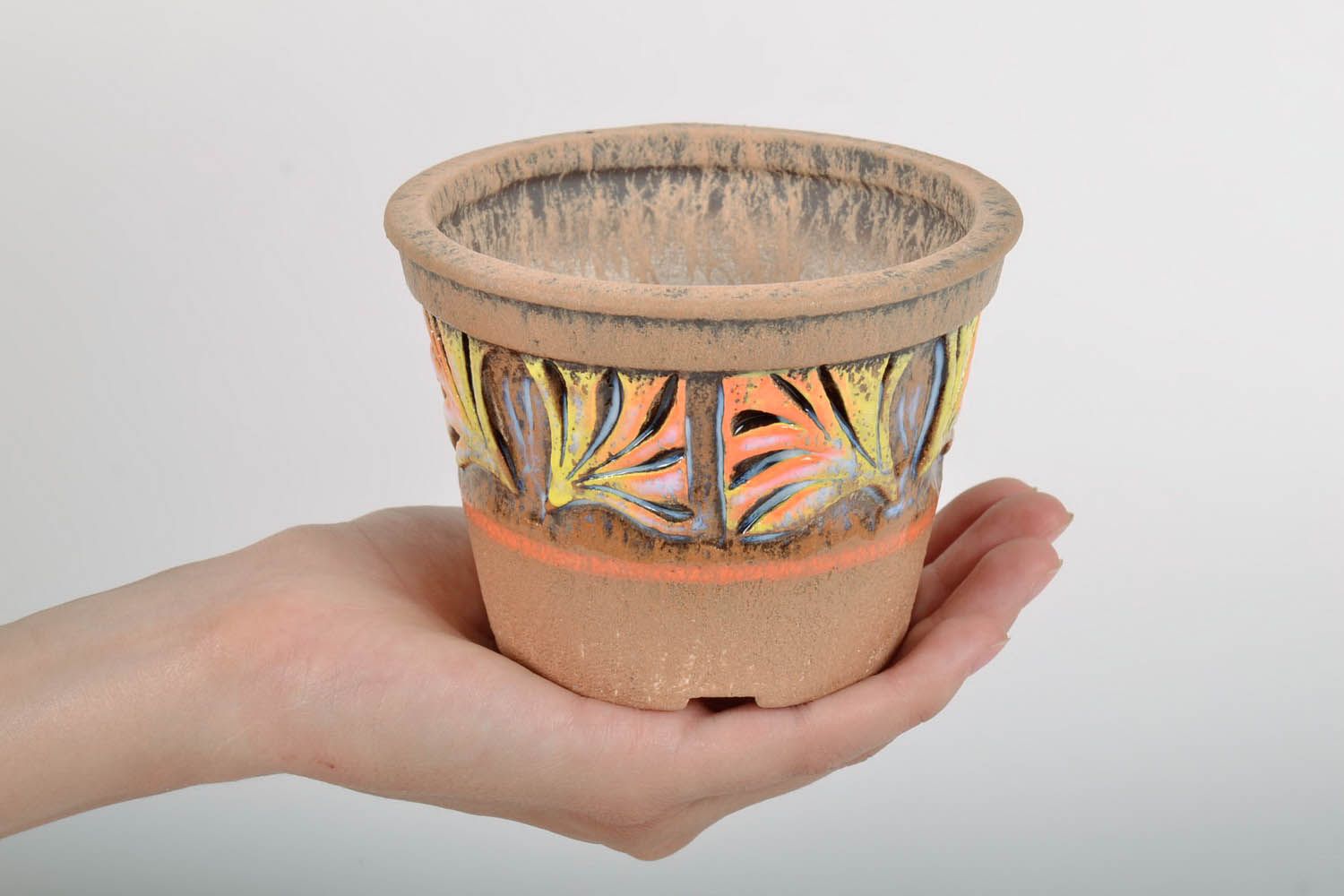 Pot à fleurs fait main en céramique 'Violette' photo 5
