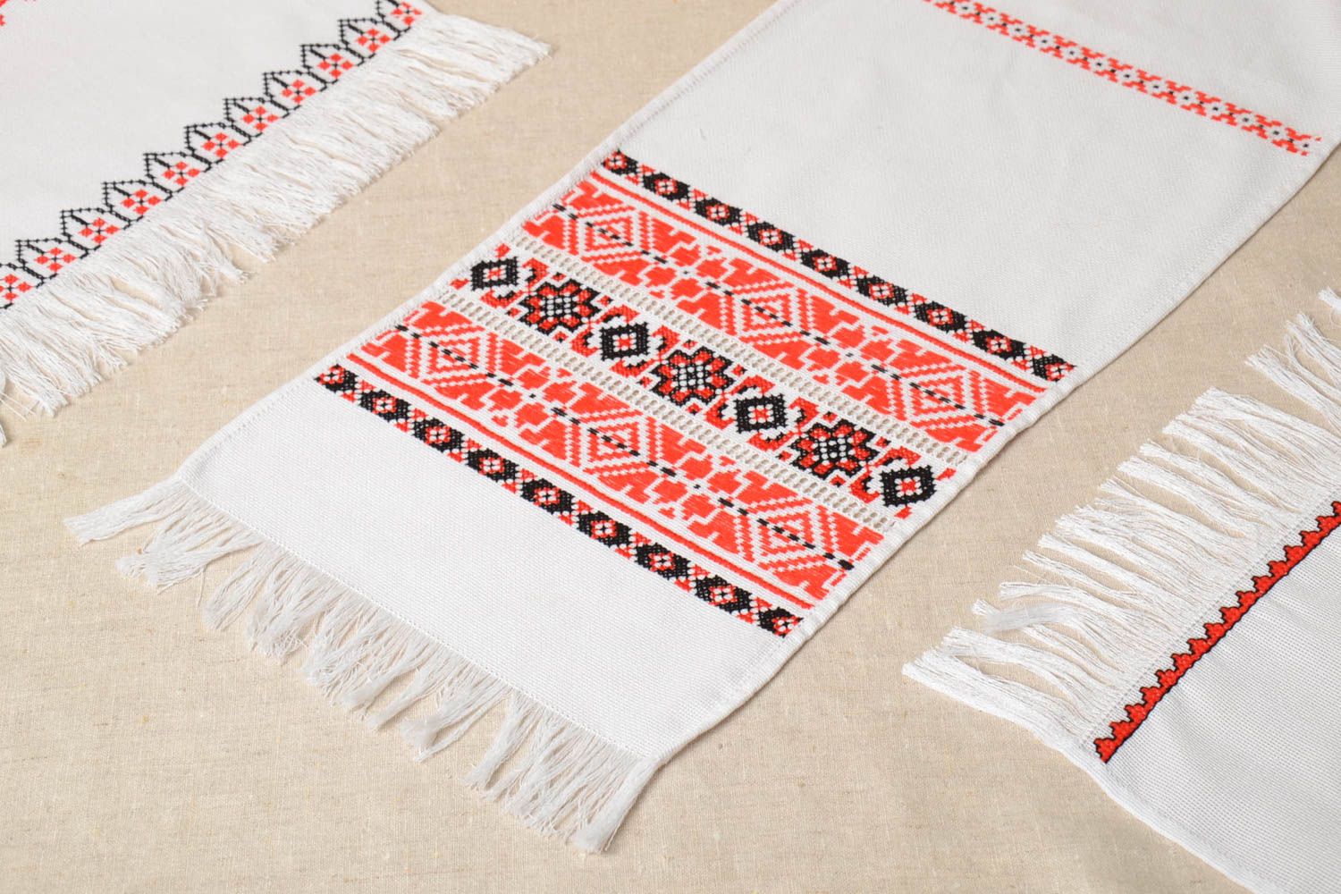 Handtuch mit Stickerei handmade Hochzeit Accessoire originell Home Textil foto 1