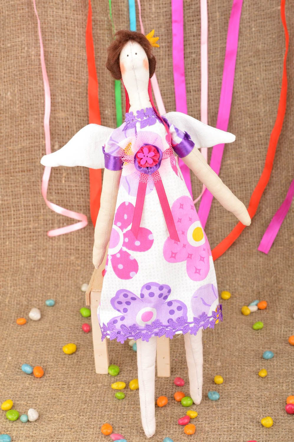 Designer Puppe handmade Stoff Spielzeug Deko Puppe für kleine Prinzessin schön foto 1