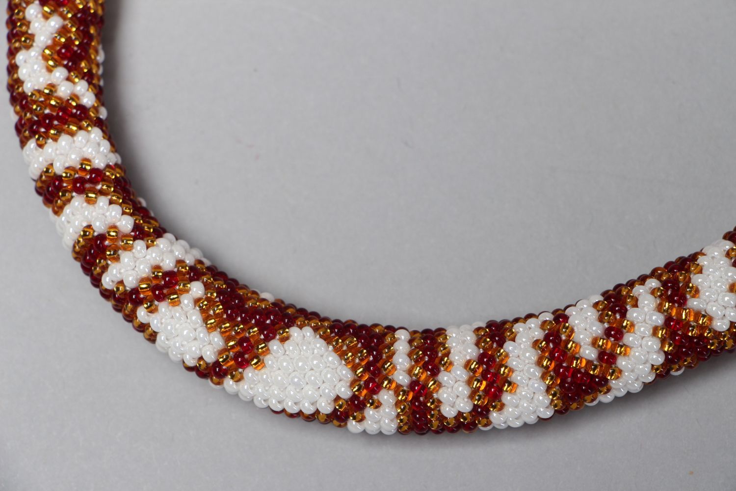 Handmade beaded cord necklace Snake photo 2