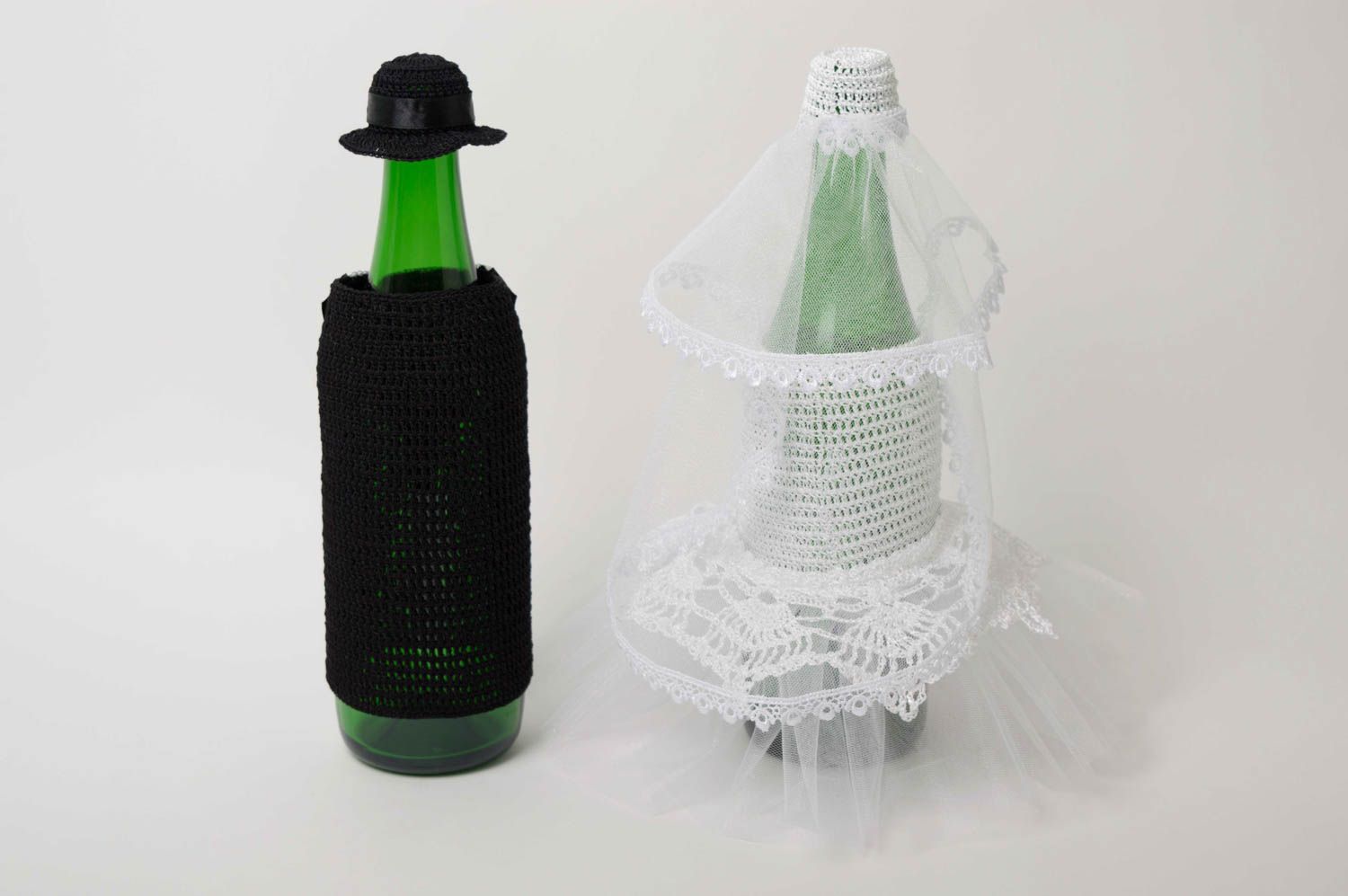 Handmade champagne bottle covers wedding bottle covers bottle cozy 2 pieces photo 4