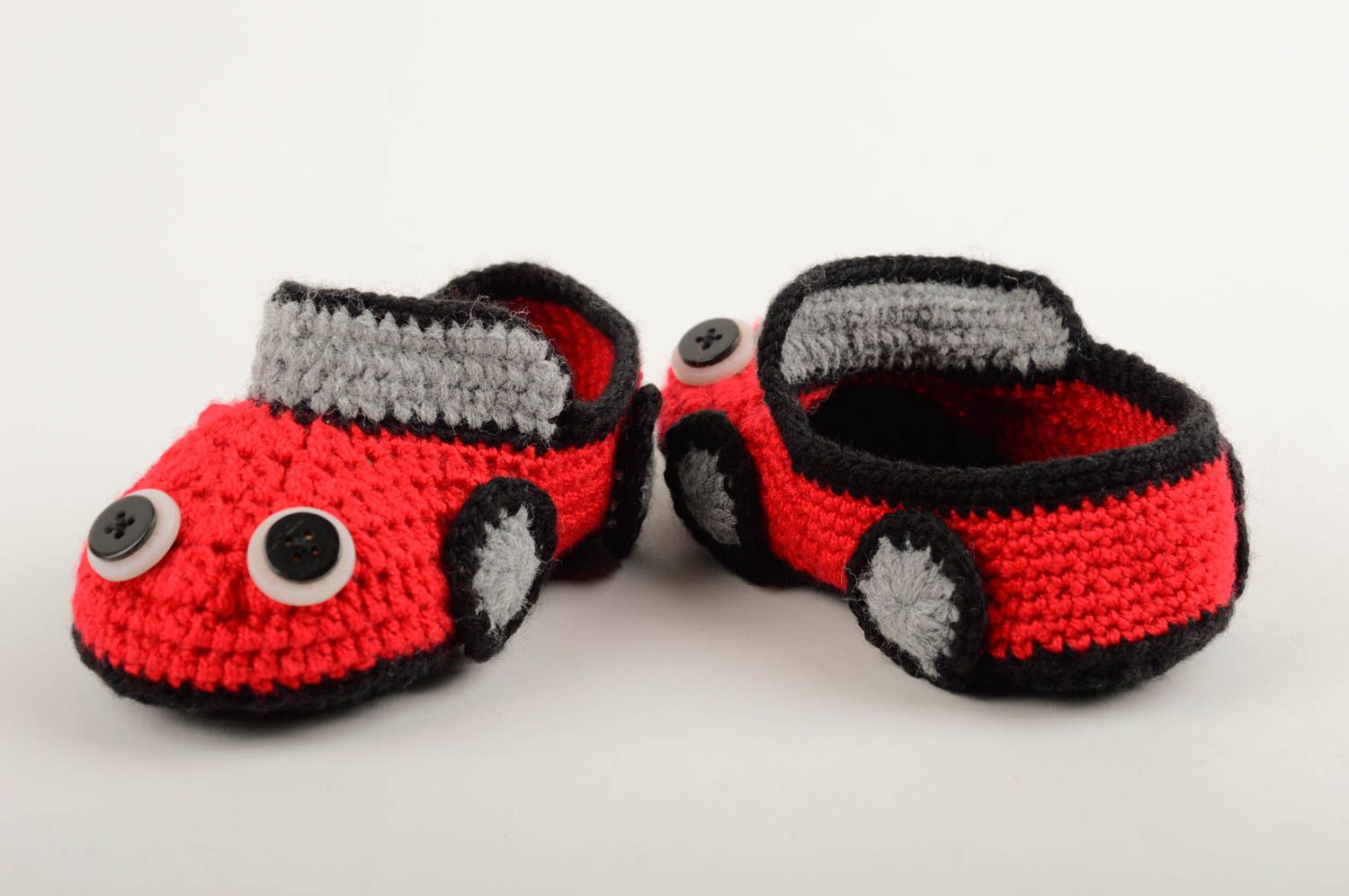 Handgefertigte Schuhe пehäkelte Babyschuhe Geschenk für Kleinkinder in Rot foto 4