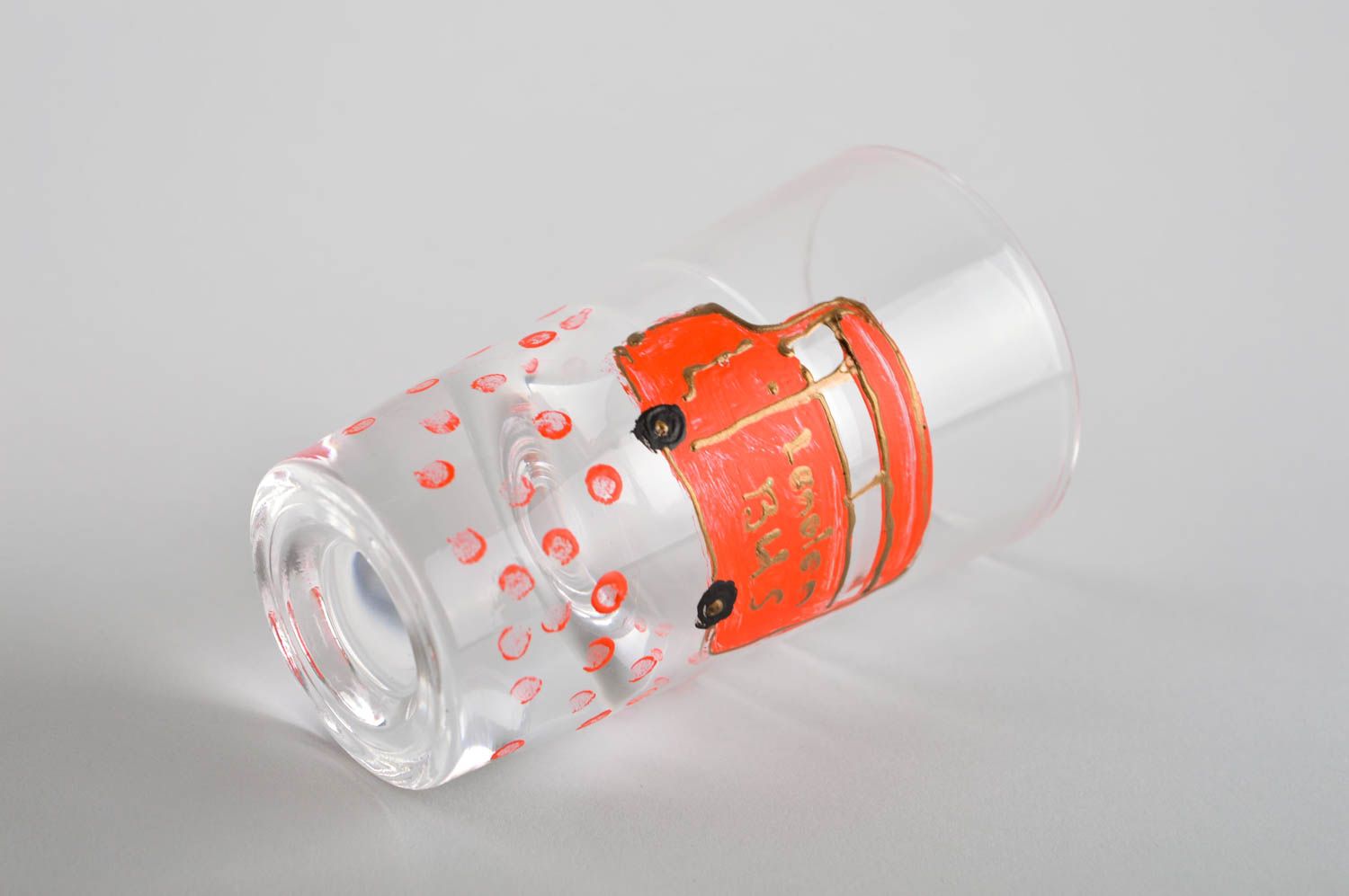 Copa de cristal hecha a mano con dibujo vaso de chupito elemento decorativo foto 4