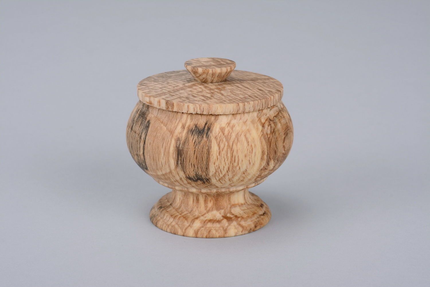 Pot avec couvercle en bois fait main photo 1