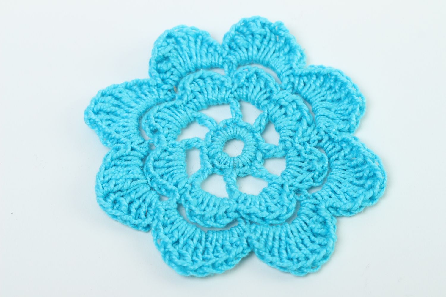 Crocheted flower handmade art supplies beautiful textile flower diy supplies photo 2