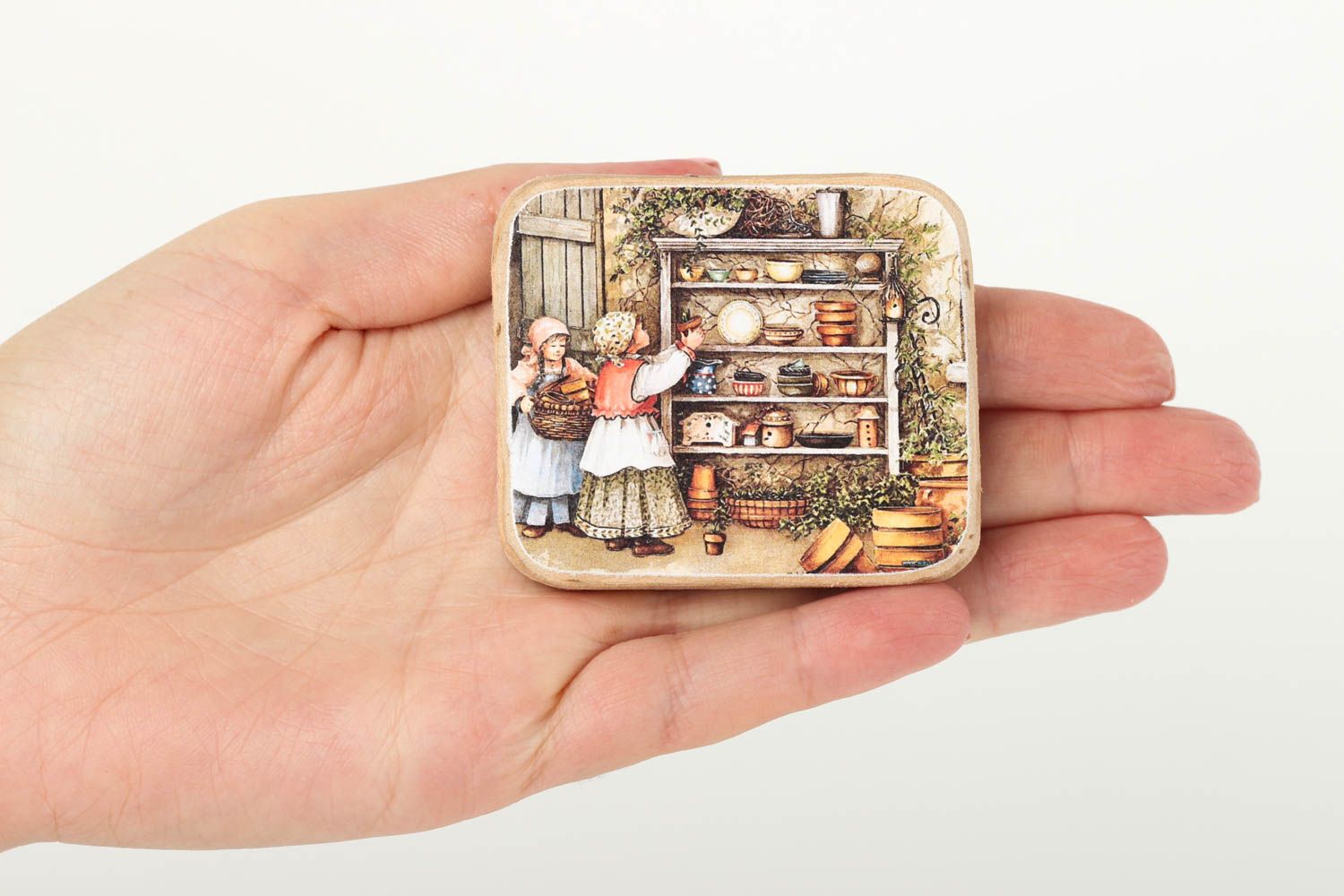 Magnet für Kühlschrank Handmade Holz Magnet Designer Geschenk Küchen Deko schön foto 5
