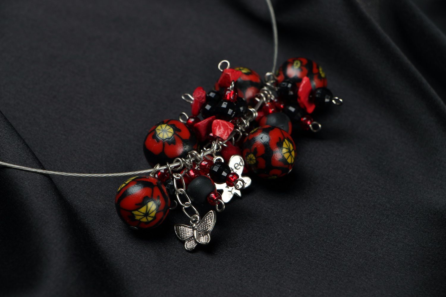 Necklace made of polymer clay photo 2