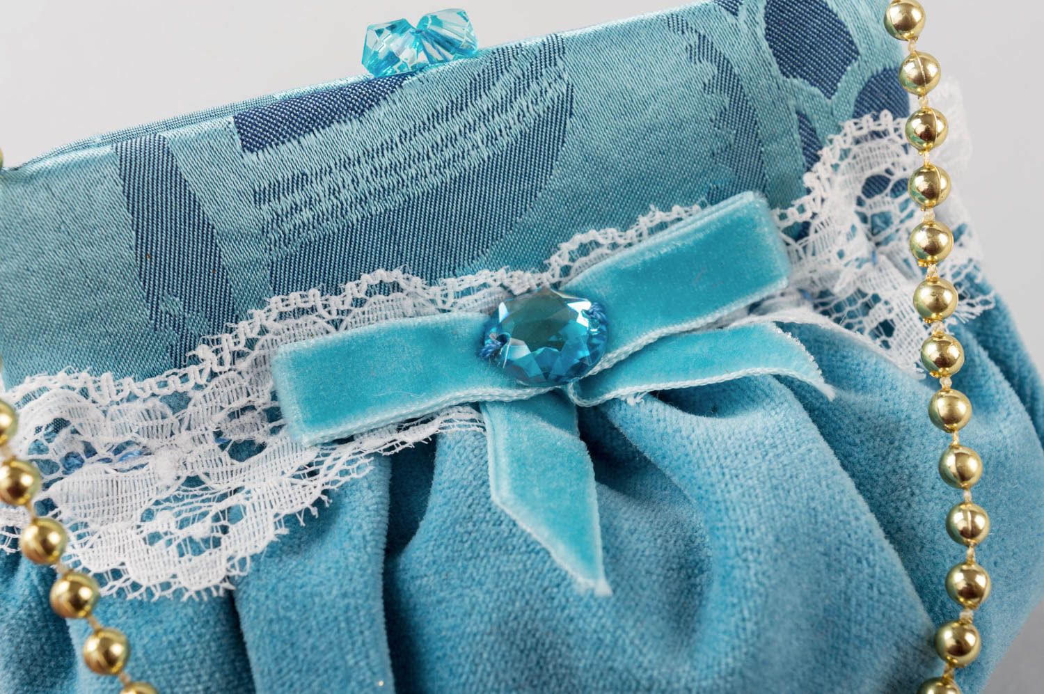 Интерьерная подвеска из ткани ручной работы оригинальная голубая симпатичная фото 5
