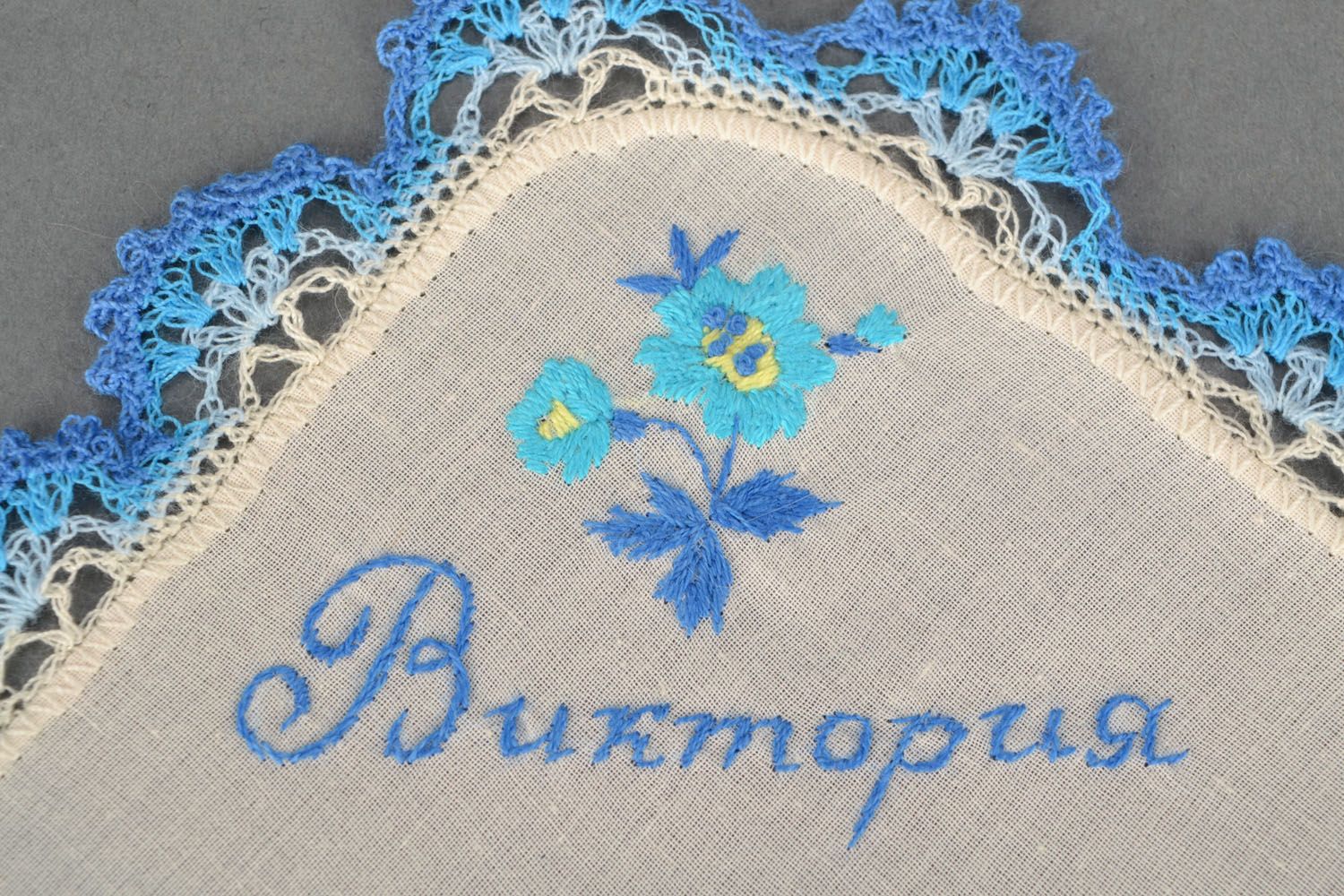 Women's handkerchief with embroidered name photo 4