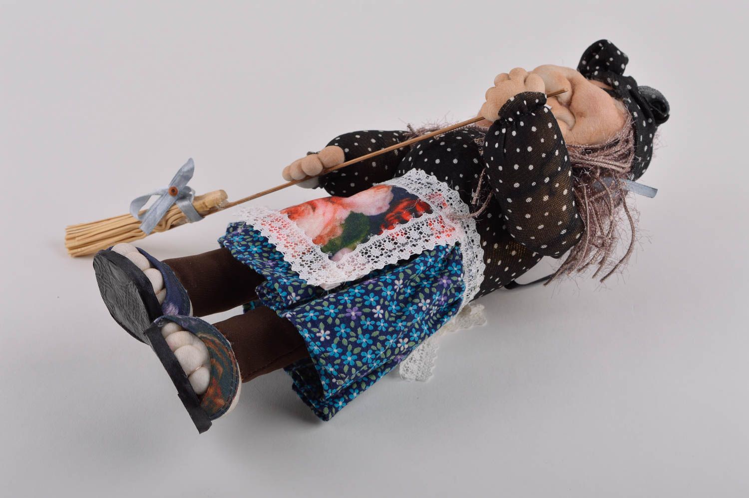 Кукла ручной работы декор для дома тряпичная кукла баба яга игрушка мягкая фото 3