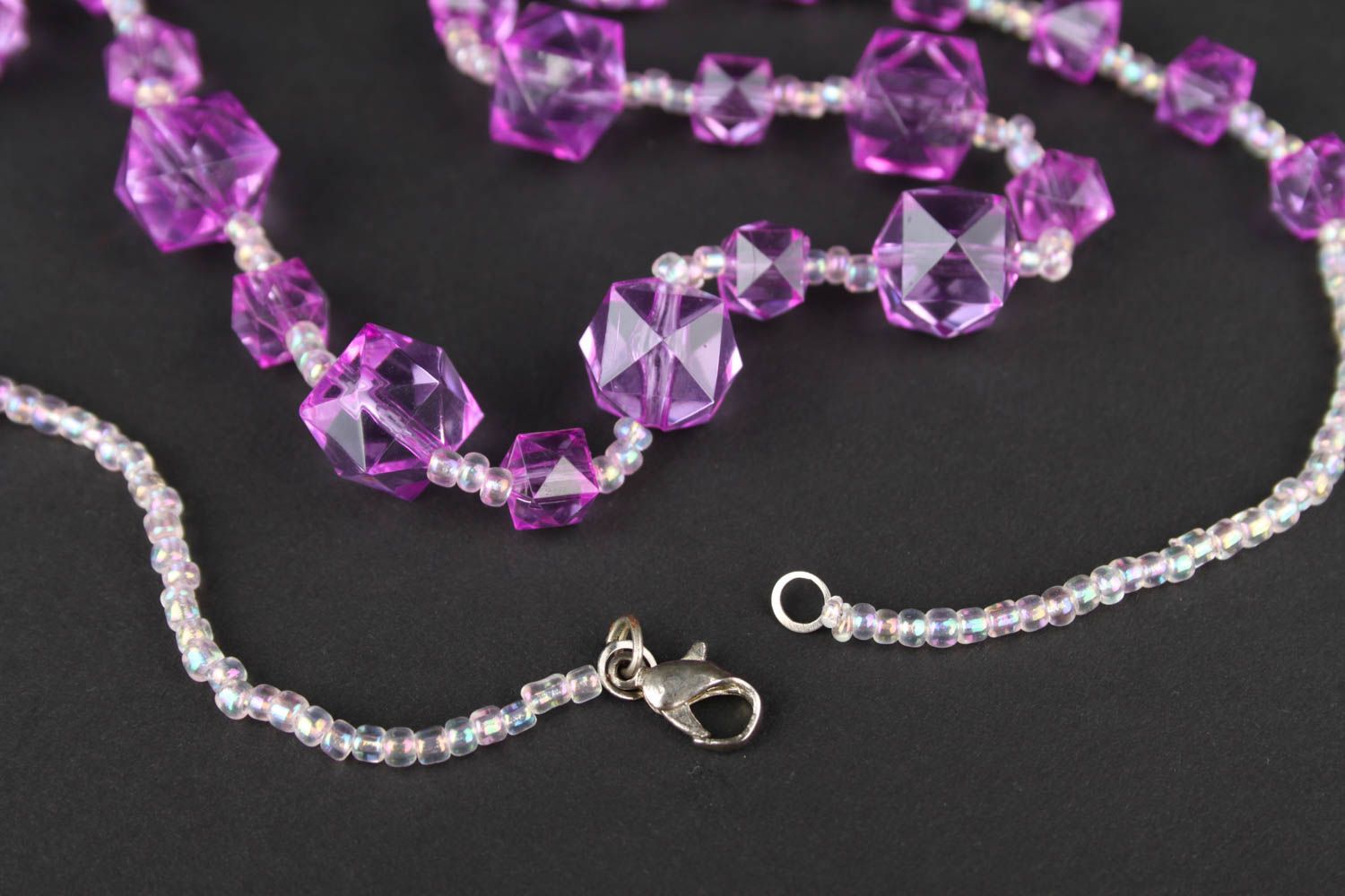 Handmade pink thin jewelry stylish designer necklace beaded elegant necklace photo 4