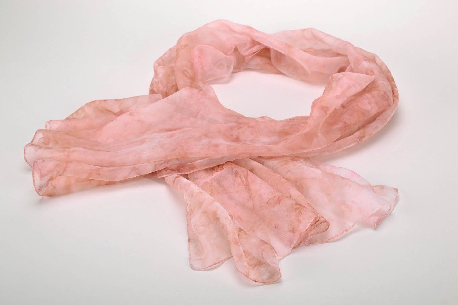 Шёлковый шарф, окрашеный по технике шибори фото 9