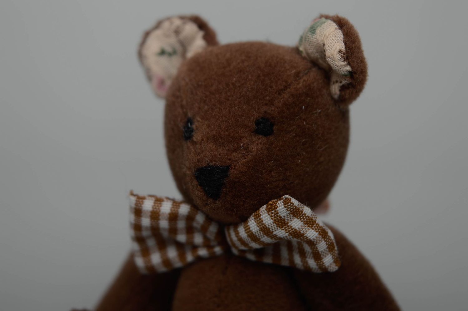 Small soft toy made of suede Bear photo 2