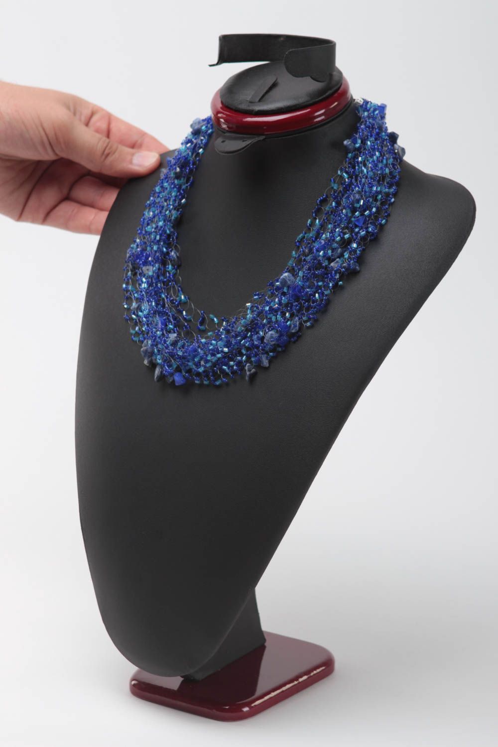 Handmade Collier Halskette Schmuck aus Rocailles Accessoire für Frauen schön foto 5