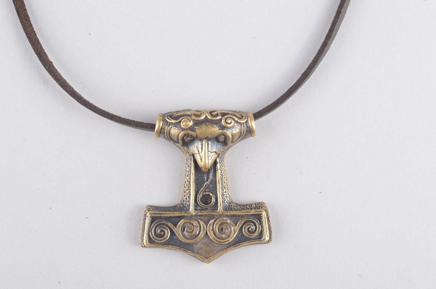 Bronze pendant handmade bronze jewelry metal pendant on cord ethnic jewelry photo 5