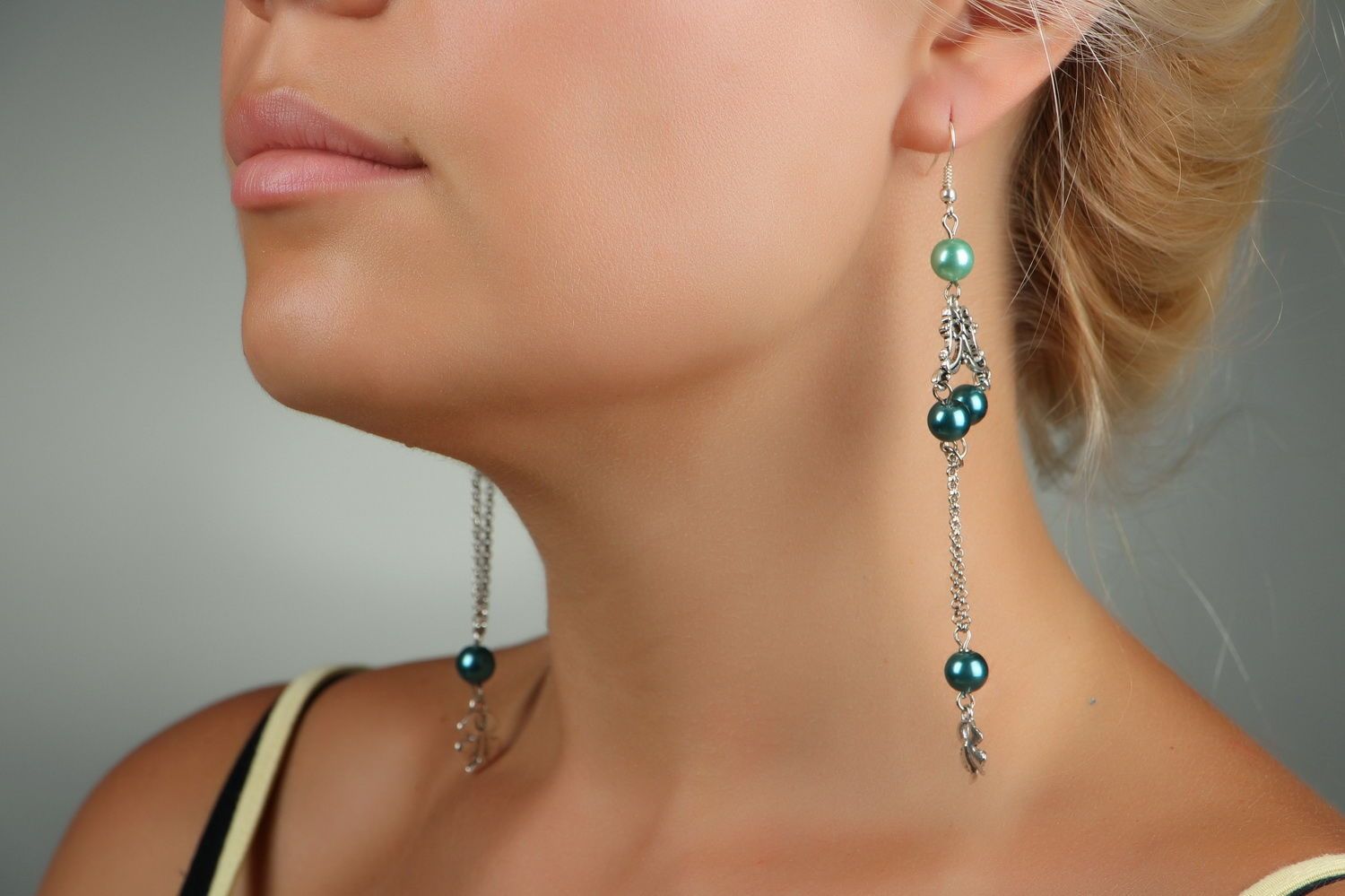 Handgemachte Ohrringe aus keramischen Perlen foto 4