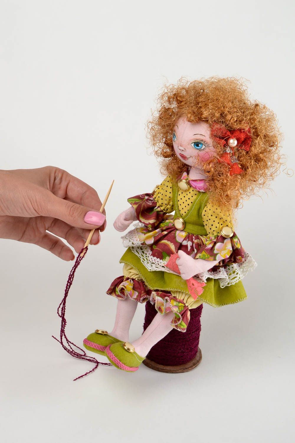 Handmade interior collection doll beautiful present for kids unusual doll photo 2