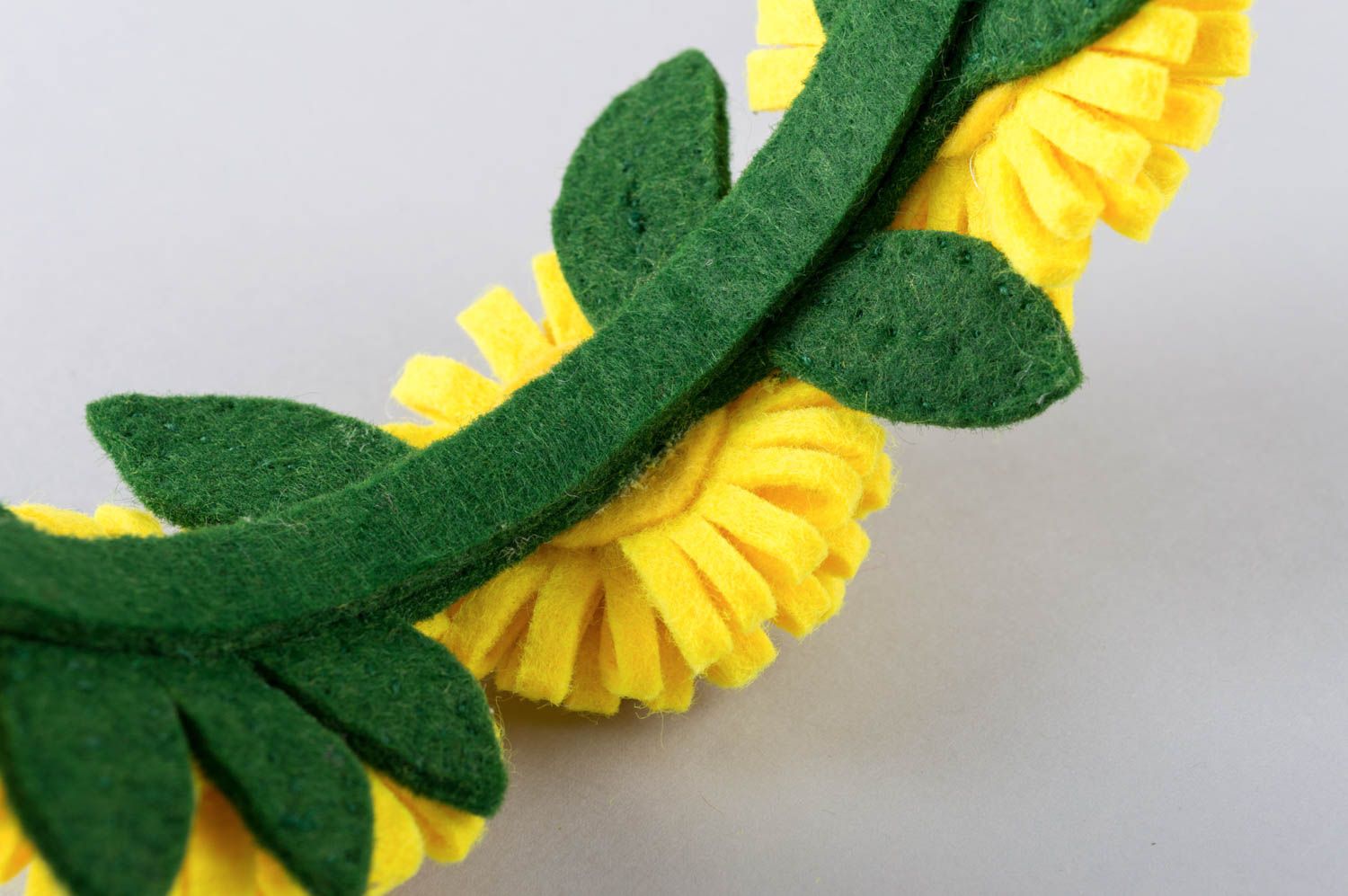 Handmade felted wool flower hairband designer floral hair accessory for girls photo 5