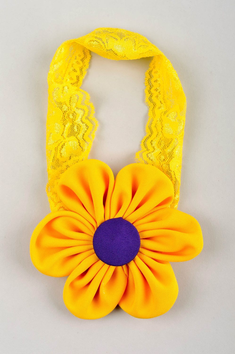 Banda con flor para el cabello artsanal regalo original accesorio para bebés foto 4