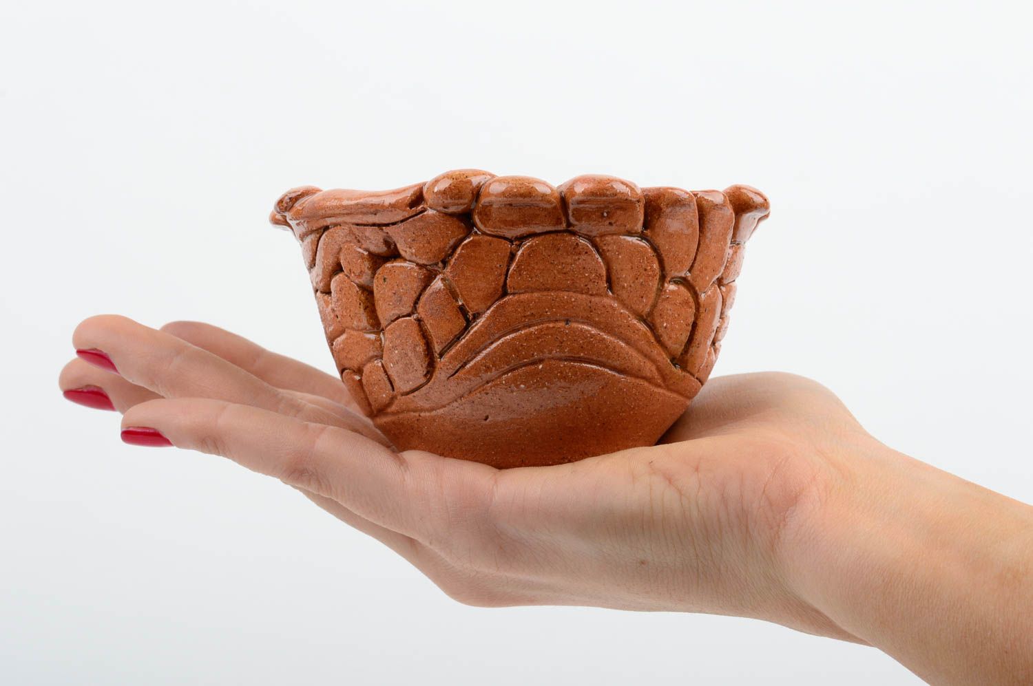 Handmade kleine Schüssel Schale aus Ton handgemachte Keramik für Küche und Deko foto 2