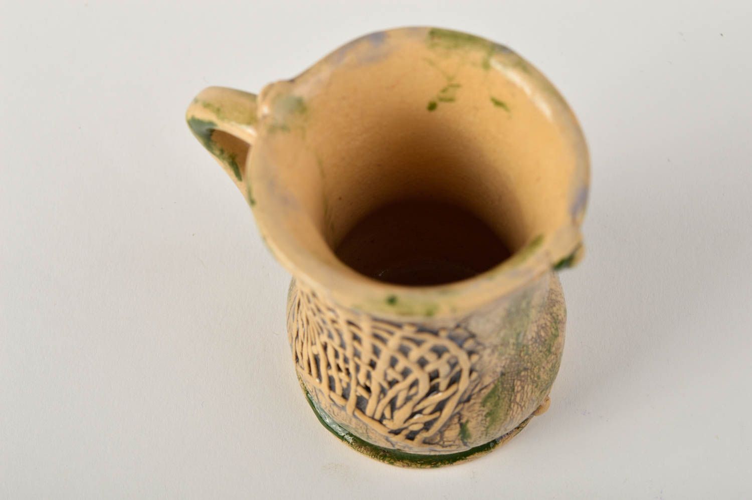 Handmade Keramik Tasse in Braun Keramik Becher Geschirr aus Ton schön stilvoll foto 5