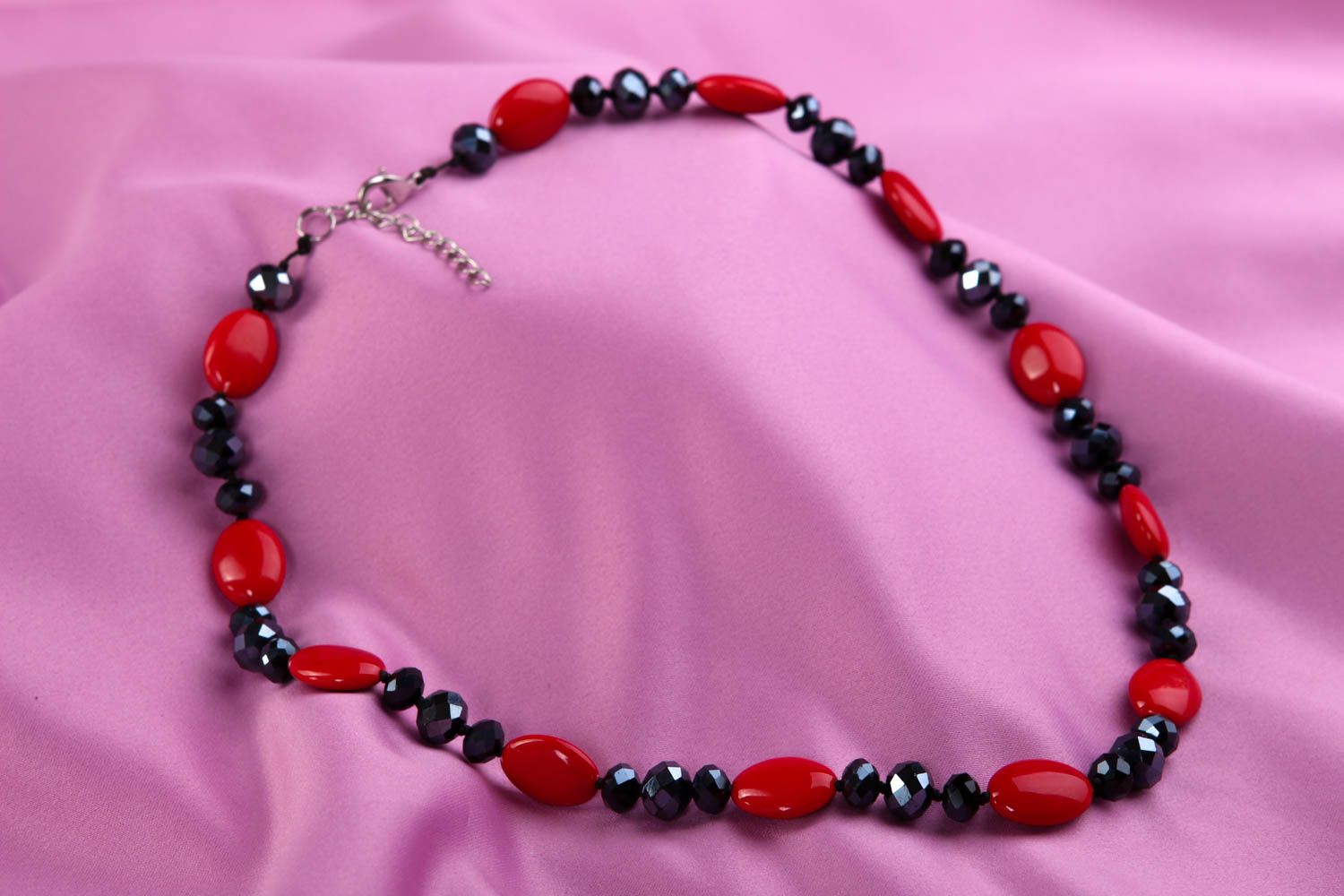 Handmade necklace stone jewelry unusual bead necklace bead accessory gift ideas photo 1